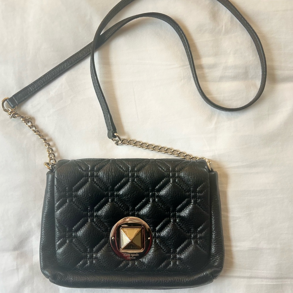 Black Kate Spade Quilted Crossbody Purse